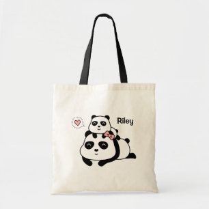 Tote Bolsa Personalizada de Panda Fofinho Ama a Mamãe