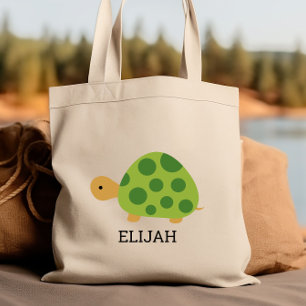 Tote Bolsa Personalizada Infantil Tartaruga Verde Fofa