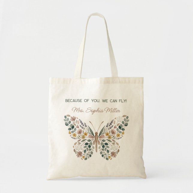 Tote Bolsa Personalizada Para Professores Borboleta (Frente)