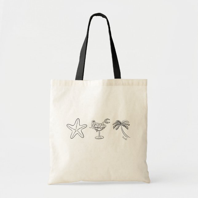 Tote Bolsa Personalizada Último Salpico Praia Festa de  (Frente)