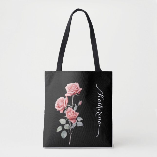 Tote Bolsa Personalizado por Rosa de Aquarela Delicada (Frente)