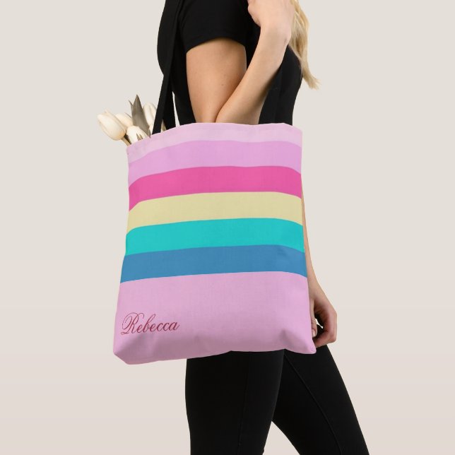 Tote Bolsa personalizado único com cores vibrantes (Close Up)