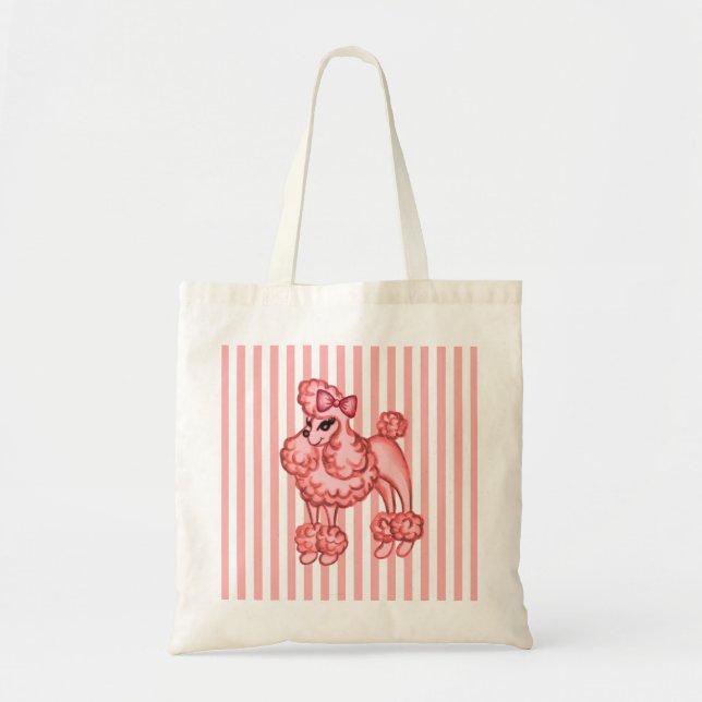 Tote Bolsa Poodle Rosa (Frente)