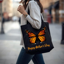 Bolsa Preta Personalizada Borboleta Monarca