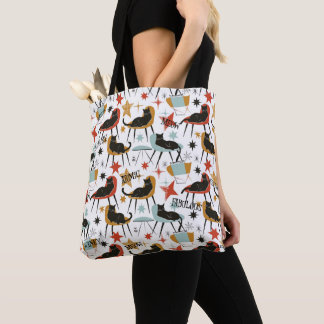Tote Bolsa Retro Swanky Gato Preto em Cadeira MCM Atômi