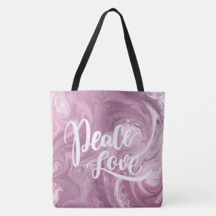 Tote Bolsa Rosa Marble Peace Love