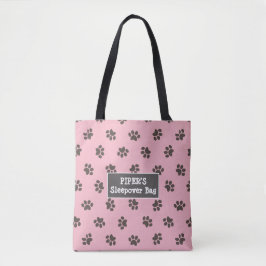 Tote Bolsa Rosa Pegadas de Cachorro