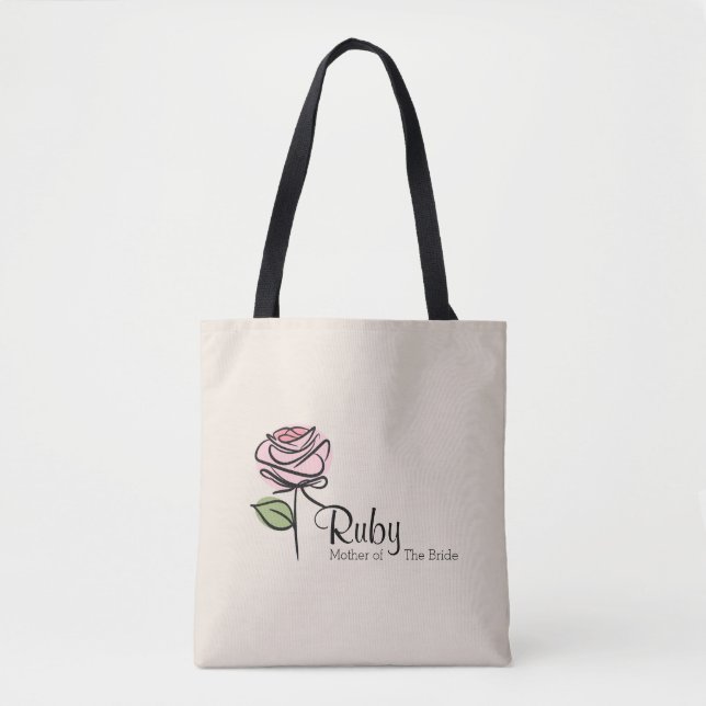 Tote Bolsa Rosa Rosa Charmosa Mãe da Noiva (Frente)