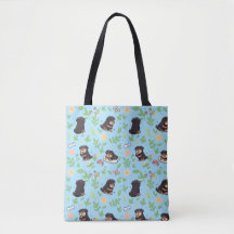 Bolsa Rottweiler Fofa Floral Kawaii Primavera