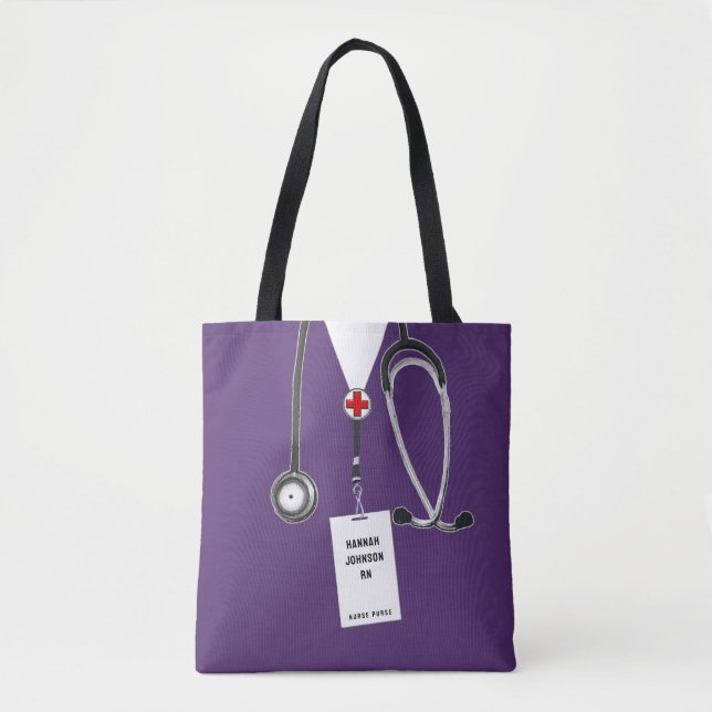 Tote Bolsa Roxa Enfermeira (Frente)