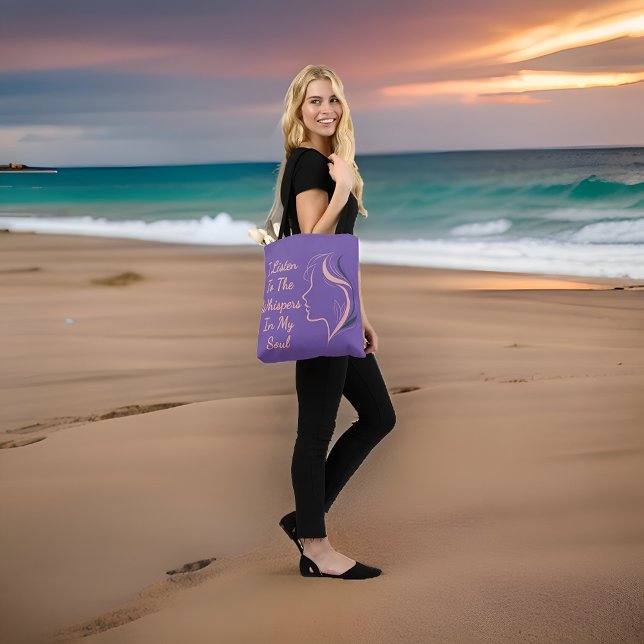 Tote Bolsa Roxo Inspiracional Personalizado Escuta Minh (Criador carregado)