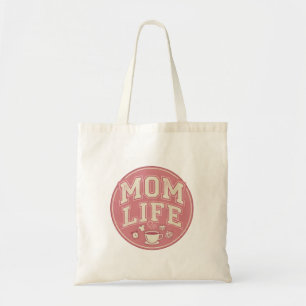 Tote Bolsa Rustic Burgundy Mom Life