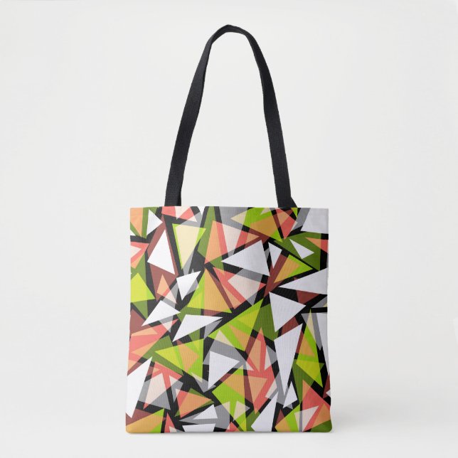 Tote Bolsa sem costura triângulos geométricos forma m (Frente)