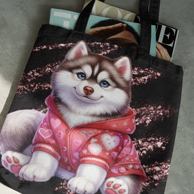 Tote Bolsa - Tail Waggin Love - Bolsa ( A perfect accessory for any husky enthusiast or someone special in your life)