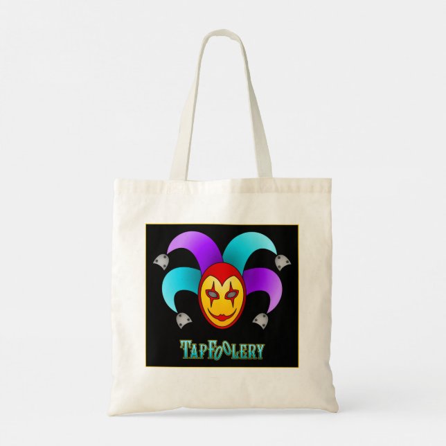 Tote Bolsa TapFoolery - aqua na caixa preta (Verso)