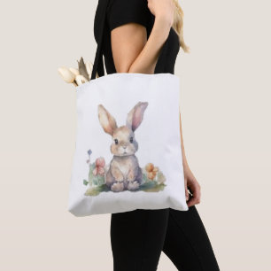 Tote Bolsa Tote, Coelho Floral Fofo