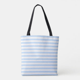 Tote Bolsa Tote, Listra Horizontal Azul e Branco