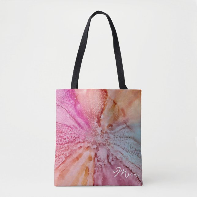 Tote Bolsa Tote, Média "Flor com Água" (Frente)