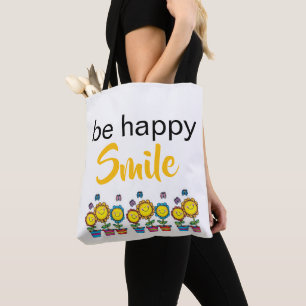 Tote Bolsa Tote, Sorria Feliz Girassóis Floral