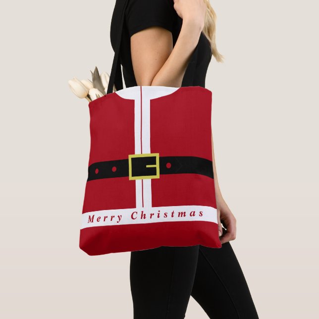 Tote Bolsa transversal do Papai Noel de Natal (Close Up)