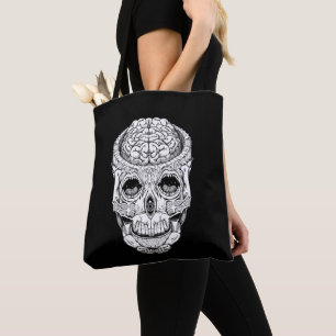 Tote Bolsa transversal gótica de caveira