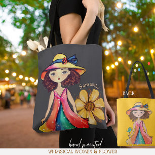 Tote Bolsa Única - Design Caprichoso Feminino e Floral