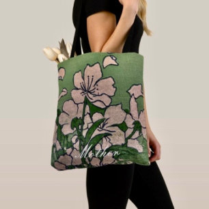 Tote Bolsa Verde do Flor Rosa