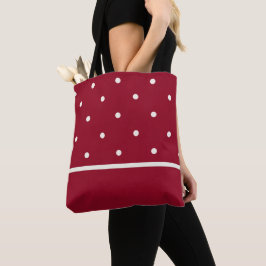 Tote Bolsa vermelho com pontos cream - Perfeito para fe