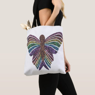 Tote Borboleta-arco-íris (branca) - Bolsa
