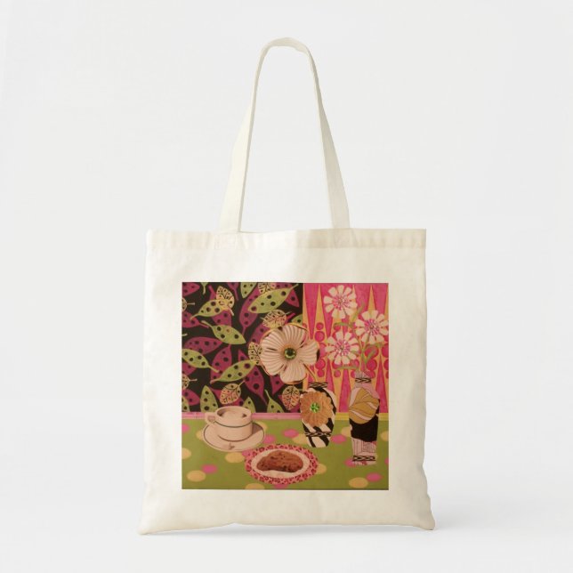 Tote Café e o bolsa floral dos biscoitos (Frente)