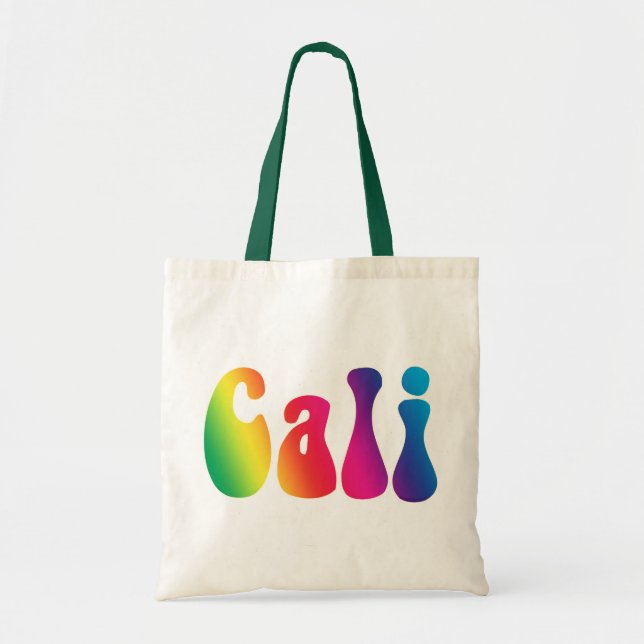 Tote Cali Tie-Dye California Hippie Canvas Beach Bolsa (Frente)