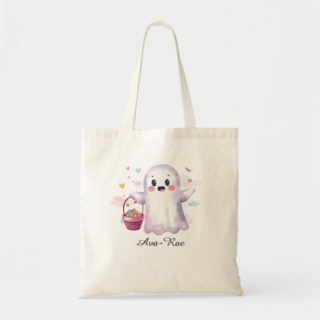 Tote Candy Halloween Bag, Ghost Trick ou Tret Bolsa (Frente)