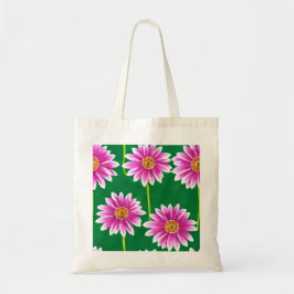 Tote Canvas de Bolsa com flores brancas e cor-de-rosa