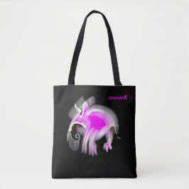 Tote Cartoon cor-de-rosa Jazzy Aardvark Bolsa Shopping