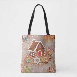 Tote Casa de pão-de-espécie & bolsa dos biscoitos do