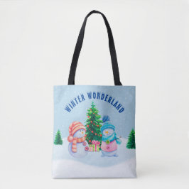 Tote Casal Bolsa de Snowman Wonderland