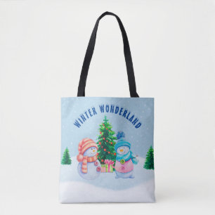 Tote Casal Bolsa de Snowman Wonderland