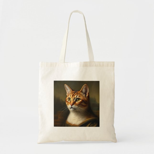Tote Cat Art Bolsa Mona Lisa Starry Night (Frente)