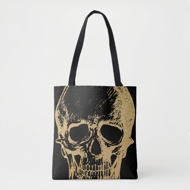 Tote Caveira Dourada | BOLSA | Preto (Frente)