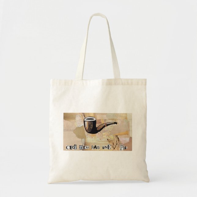 Tote "Ceci n'est pas une pipe" inspirou bolsa de colage (Frente)