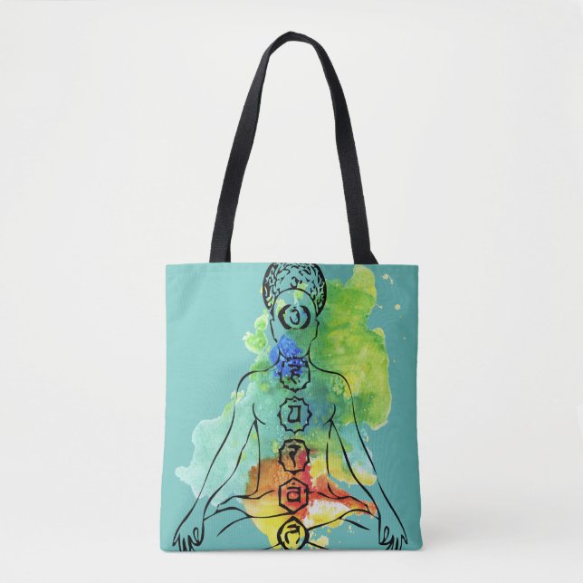 Tote Chakra OM Namaste por todo o lado no bolsa (Frente)