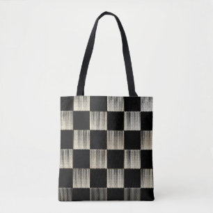 Tote Checkerboard Texted Art Bolsa 