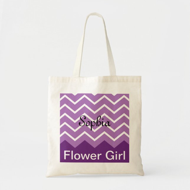 Tote Chevron personalizou o bolsa da festa de casamento (Frente)