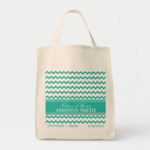 Tote Chevron personalizou o bolsa da festa de casamento