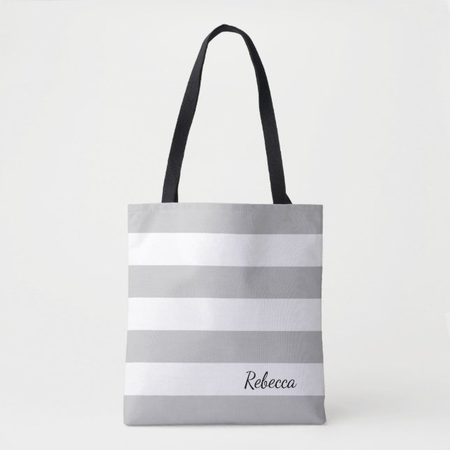 Tote Cinza personalizada e Bolsa em branco (Frente)