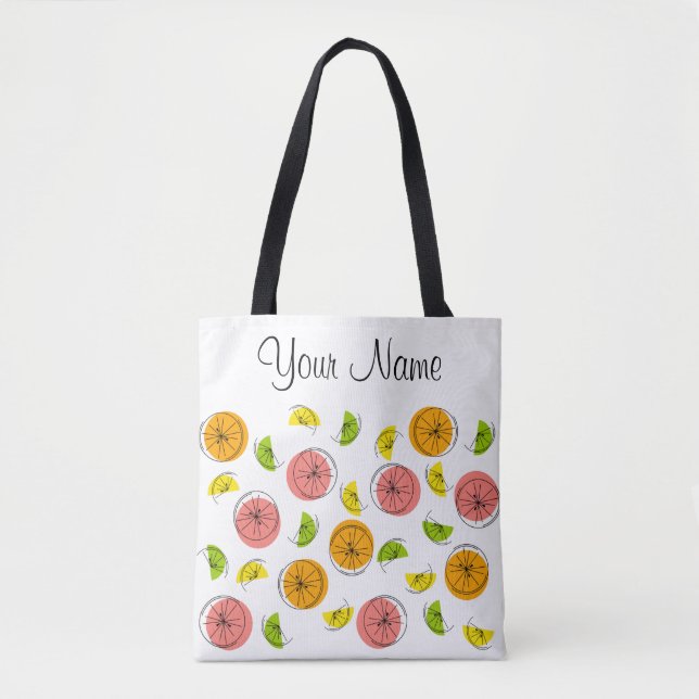 Tote Citrus Multi Name por todo o bolsa (Frente)
