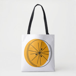 Tote Citrus Orange de volta por todo o bolsa