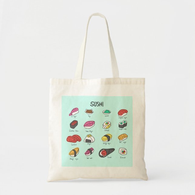 Tote Coleção de sushi japonesa em sua bolsa de tote! (Frente)