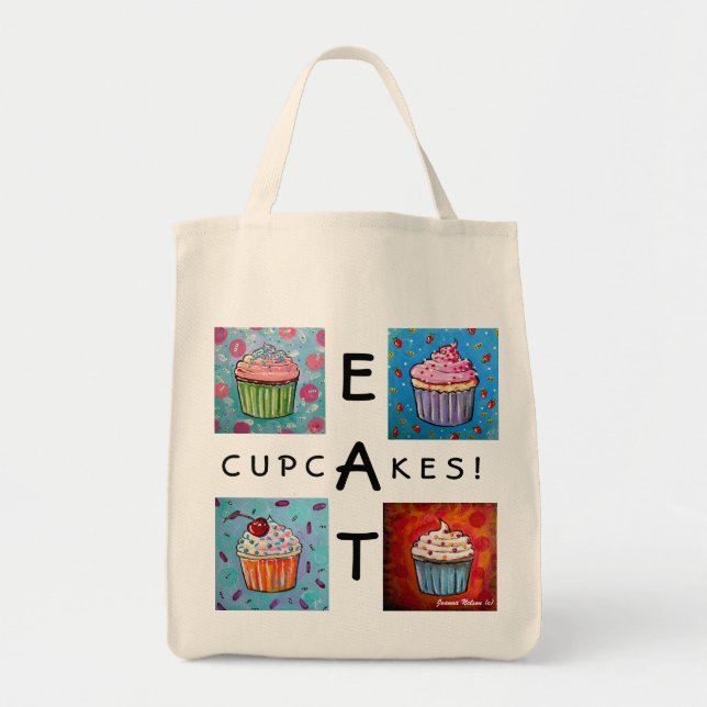 Tote COMA CUPCAKES! a bolsa de compra (Frente)