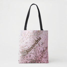Tote Confetti no Bolsa personalizado cor-de-rosa